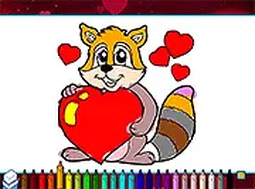 Coloring Book Valentine Pets Online Game